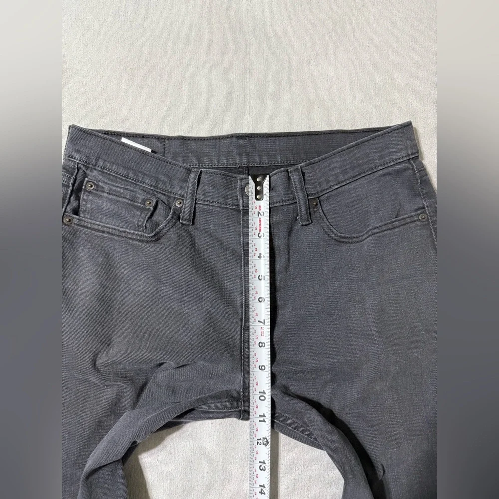 Levis 502 Jeans Mens 33x27 Gray Regular Tapered Mid Rise Dark‎ Wash Denim